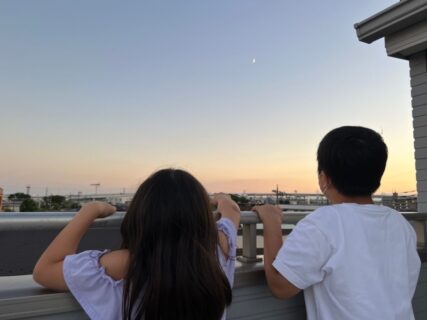 夕方の奇麗なお月見🌕@埼玉土曜